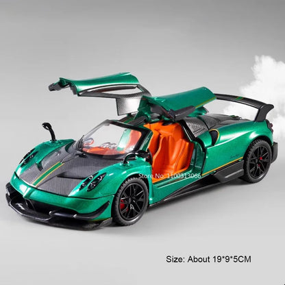 1:24 Pagani Huayra BC Apollo EVO Toy Cars Alloy Models Rubber Tires Doors Opened Miniature Sports Car  for Boys Collection Gifts