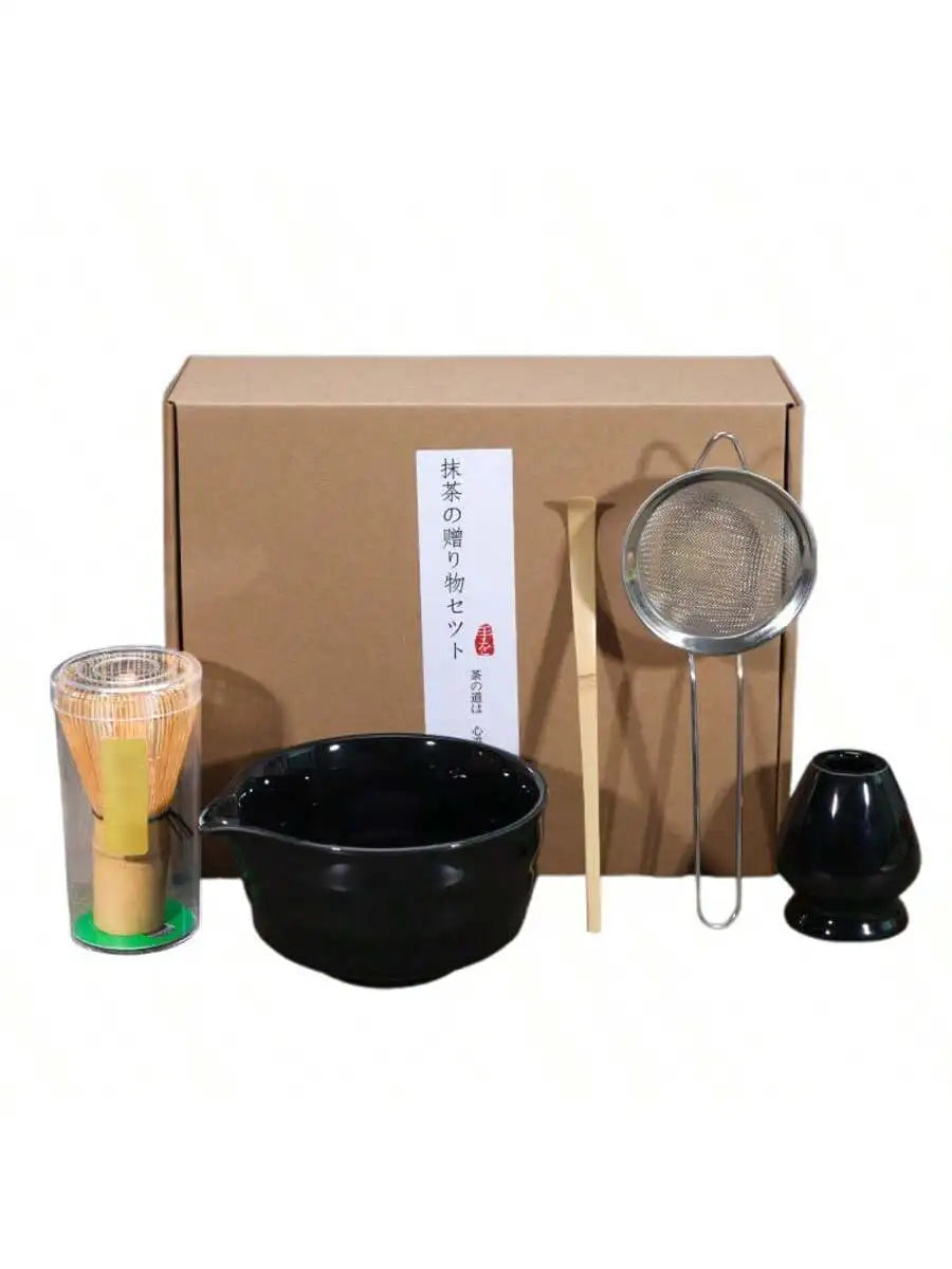 5pcs/set Japanese Style Matcha Tea Set With Tool Rack, Including Bowl, Whisk, Spoon, Great Gift For Ceremony, Traditional Japane