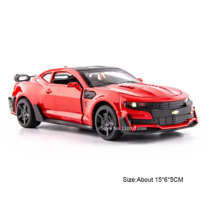 1:32 Camaro Cars Alloy Toys Diecasting Models with Sound Light Vehicles Rubber Tires Police Car for Boys Adult Festival Gifts