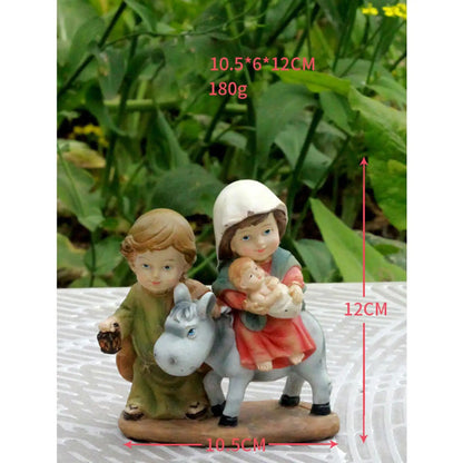 Nativity Figurine Statue Christmas Gift Mini Christian for Desktop