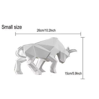 YuryFvna Morden Geometric Bull Statue Ornament Cafe Cattle Sculptures Animal Figurines Abstract Hotel Home Decoration