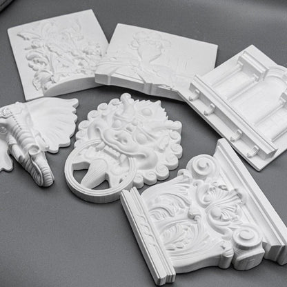 Gypsum Three-Dimensional Relief Hanging Picture Frame Picture Heart Porch Home Decoration Luxury Art Figurine Decor Ornament