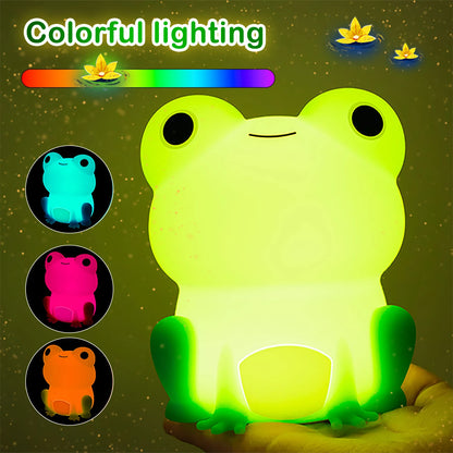 Veilleuse LED en forme de grenouille en Silicone, mignonne, capteur tactile, minuterie réglable, lampe de chevet Rechargeable par USB, décoration de chambre d'enfant et de bébé