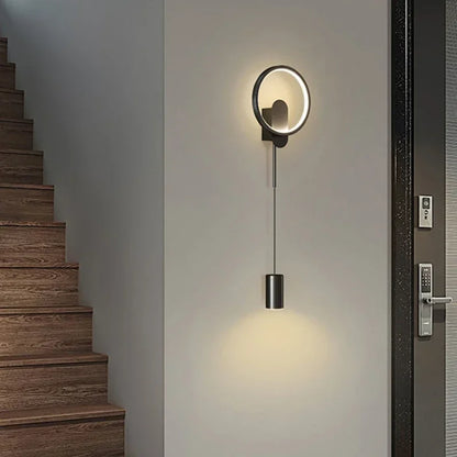 Modern Black Gold LED Wall Lamp Hallway Aisle Bedroom Bedside Study Stair Wall Sconce Luster Lighting Fixture Home Decoratioan