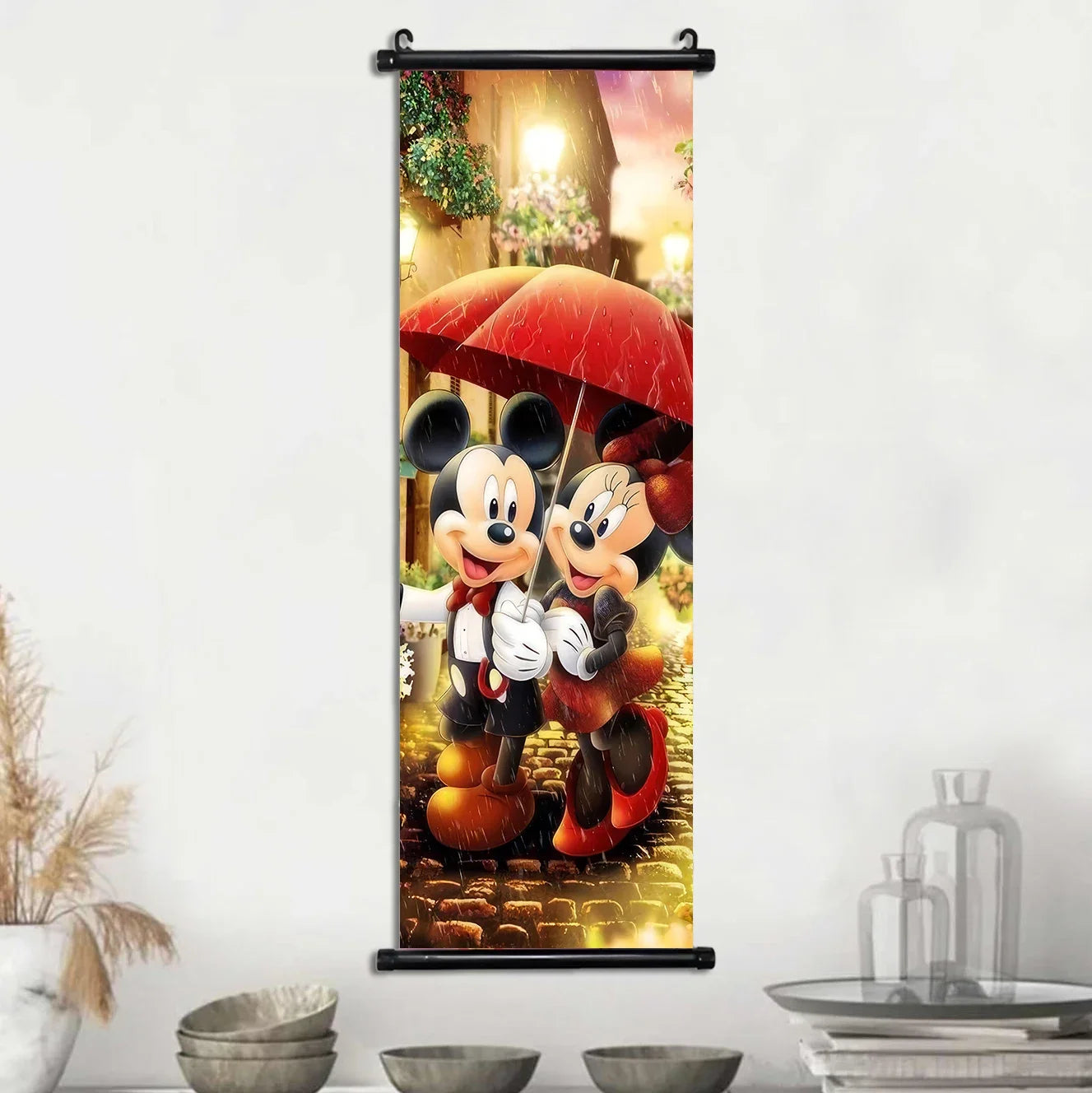 Disney Mickey Mouse Wallpaper Wall Artwork Canvas Hanging Scroll Poster Painting Print Home Decoration Art Child Birthday Gift