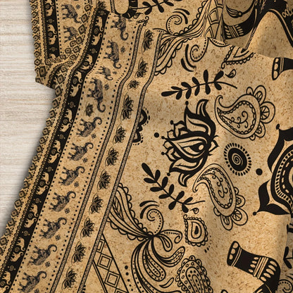 Country Style Elephant Flowers Plants Tablecloth Home Decorations Farmhouse Tribal Rectangle Table Cloth for Kitchen Table Decor