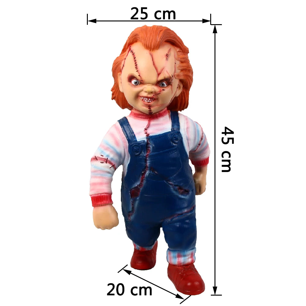 Grande poupée Chucky originale graine 1/1 support Statue film d'horreur Figure poupée cadeau de vacances poupée Chucky Halloween accessoires de décoration