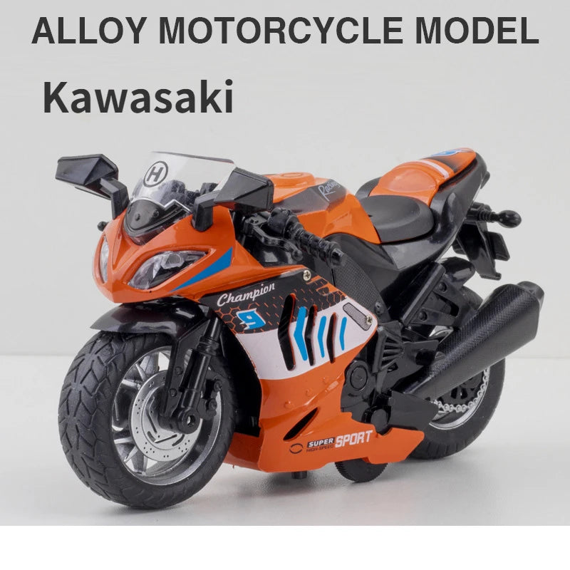 1/12 Motorcycle Cars Models Metal Diecast Toys Rubber Tires with Light Sound Motorcycles Models Toy for Kids Birthday Gifts