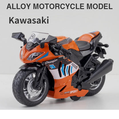 1/12 Motorcycle Cars Models Metal Diecast Toys Rubber Tires with Light Sound Motorcycles Models Toy for Kids Birthday Gifts