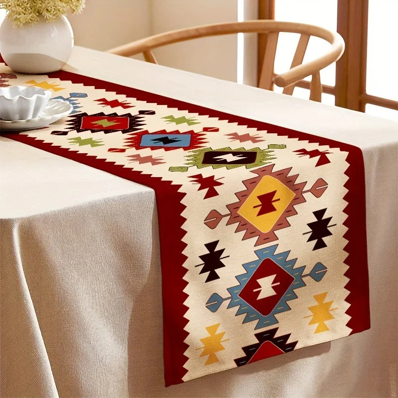 Bohemian Chic Linen Table Runners Dining Room Decor Durable Home Dining Table Runners Holiday Party Supplies Decorations