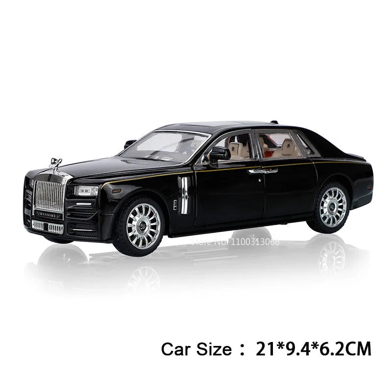 1:24 Mansory Rolls-Royce Phantom HONGQI HS9 Models Toys Cars Wheel Pull Back Miniature Car 6 Doors Opened Vehicles Kids Gifts
