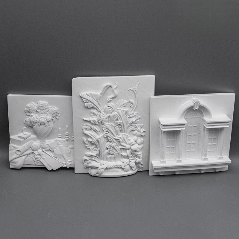 Gypsum Three-Dimensional Relief Hanging Picture Frame Picture Heart Porch Home Decoration Luxury Art Figurine Decor Ornament