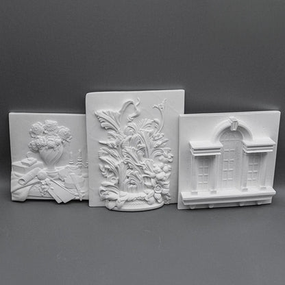 Gypsum Three-Dimensional Relief Hanging Picture Frame Picture Heart Porch Home Decoration Luxury Art Figurine Decor Ornament