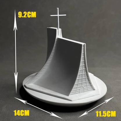 Church Architectural Gypsum Model Desktop Bookshelf Decor Mini Landscape Display Home Office Decoration Creative Modern Design