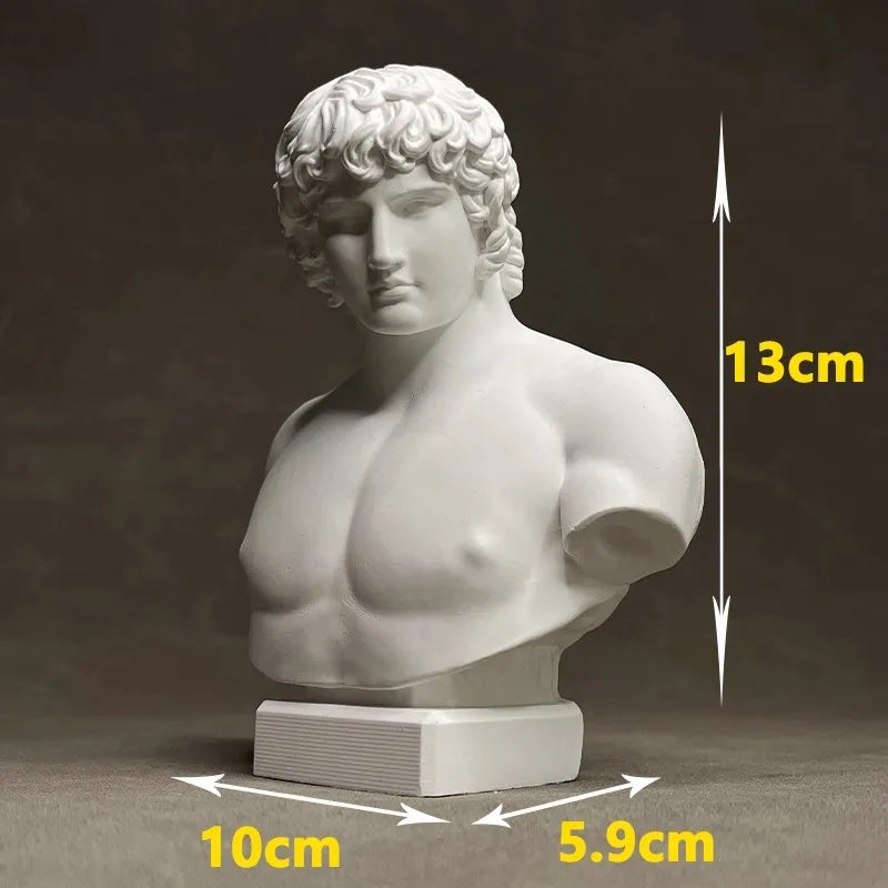Plaster Bust Sculpture Greek Mythology Statue Home Office Desk Decor Art Craft Collectible Classical Luxury Tabletop Figurine