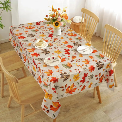 Autumn Maple Leaf Rectangle Tablecloth Table Decor Thanksgiving Waterproof Table Cloth for Wedding Party Thanksgiving Decoration