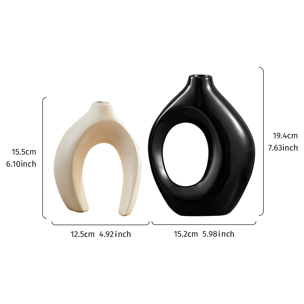 2PCS Set Creative Couple Series Home Decoration Vase, Large Medium Combination Indoor Table Ornaments for Interior Decoration