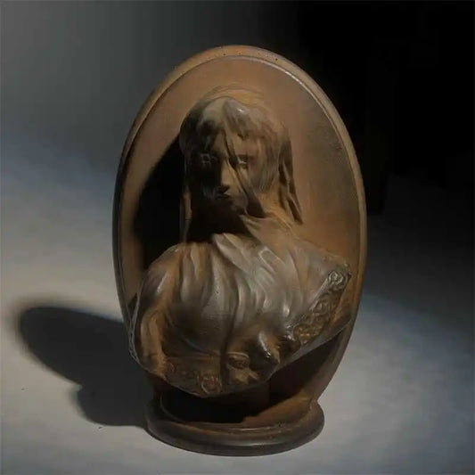Retro European Art Veil Girl Small Ornaments Renaissance Roman Sculpture Desk Living Room Decorative Craftsart Study Statue Gift