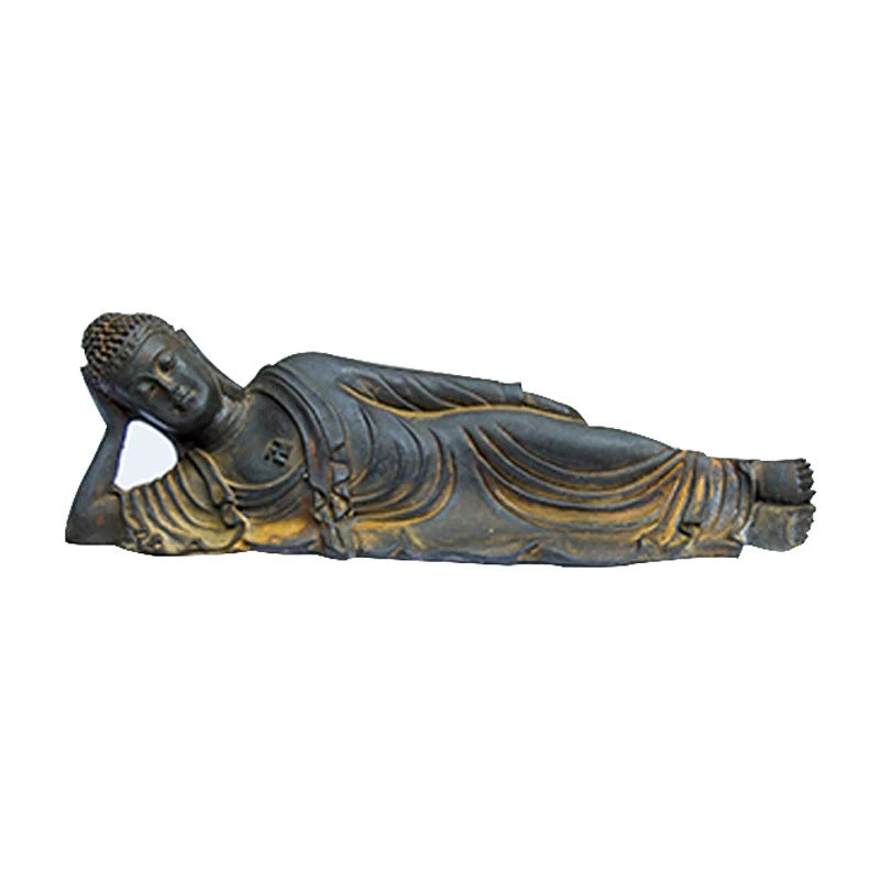 Zen Reclining Buddha Sakyamuni Buddha Statue Ornaments Desktop Ornament Purely Handmade Crafts Desk Tea Table Art Figurine Decor
