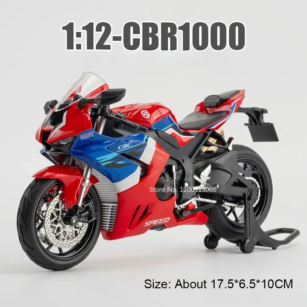 1:12 HaLei Honda CBR1000 Motorcycles Toys Cars Models Light Wheel Shock Absorption Rubber Tires Miniature Motorcycle Boys Gifts