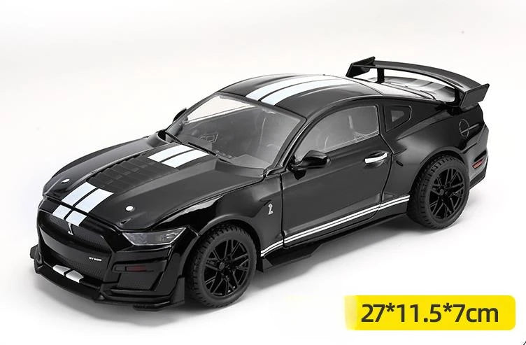 1/18 Mustang GT500 Toys Model Car Alloy Diecasts Vehicle Model with Light and Sound Super Sport Car for Boys Birthday Gifts