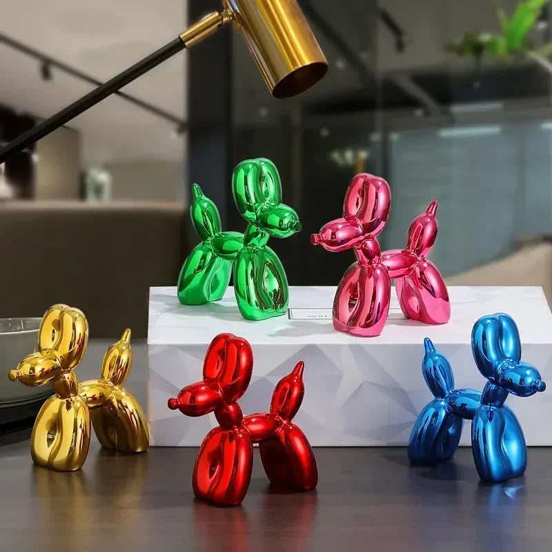 Nordic Balloon Dog Sculpture Resin Animal Ornament Art Sculptures and Figurines Crafts Home Decoration Room Desktop Accessories