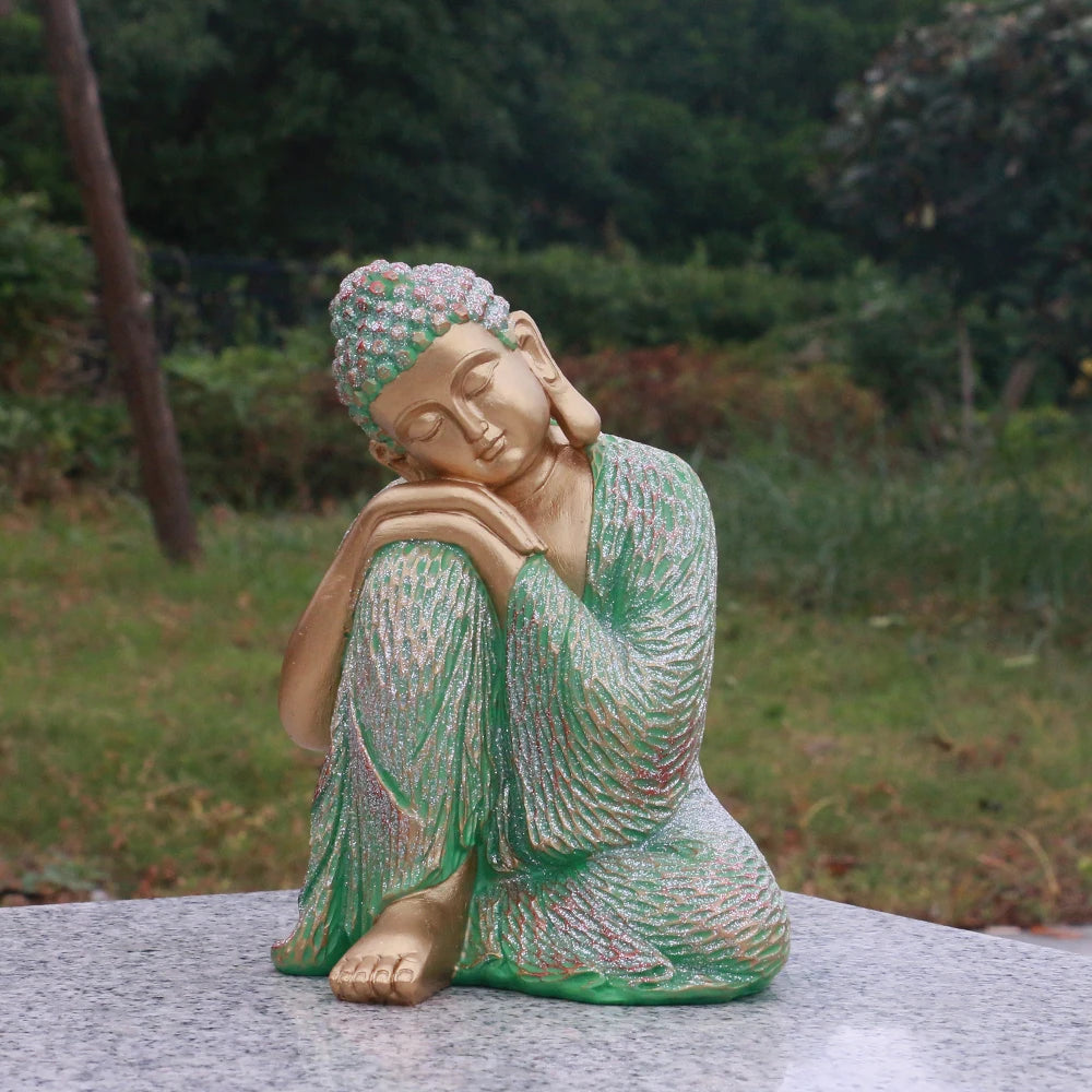 Zen Buddha sculpture Outdoor garden Garden Garden Garden garden landscape layout living room balcony Creative decorative resin c