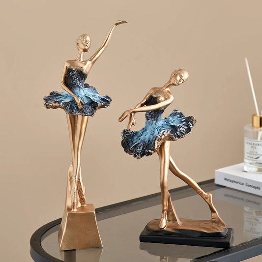 European Style Elegant Ballet Girl Statue Decorative Ornaments Living Room TV Cabinet Decoration Accessories Home Decor Crafts