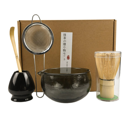 5PCS/Set Japanese-style Matcha Bowl , Spoon, Tea Whisk, Sieve Mesh, Perfect Gift For Ceremony, Traditional Decoration