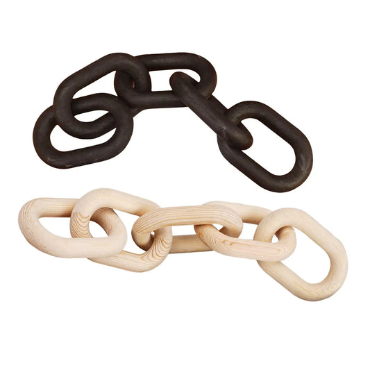 Wooden Chain Link Bohemian Art Hand Carved Modern Ornament Crafts for Farmhouse Bedroom Coffee Rustic Decoration