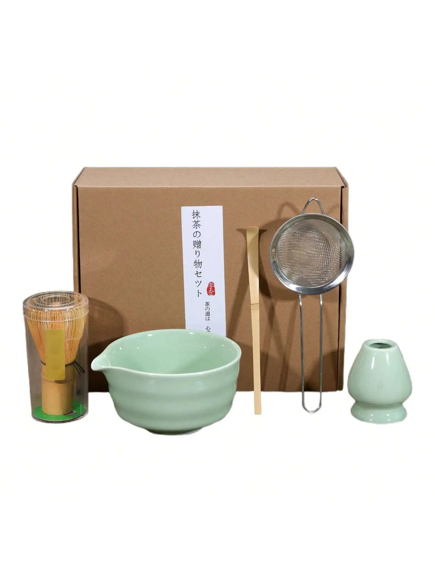 5pcs/set Japanese Style Matcha Tea Set With Tool Rack, Including Bowl, Whisk, Spoon, Great Gift For Ceremony, Traditional Japane