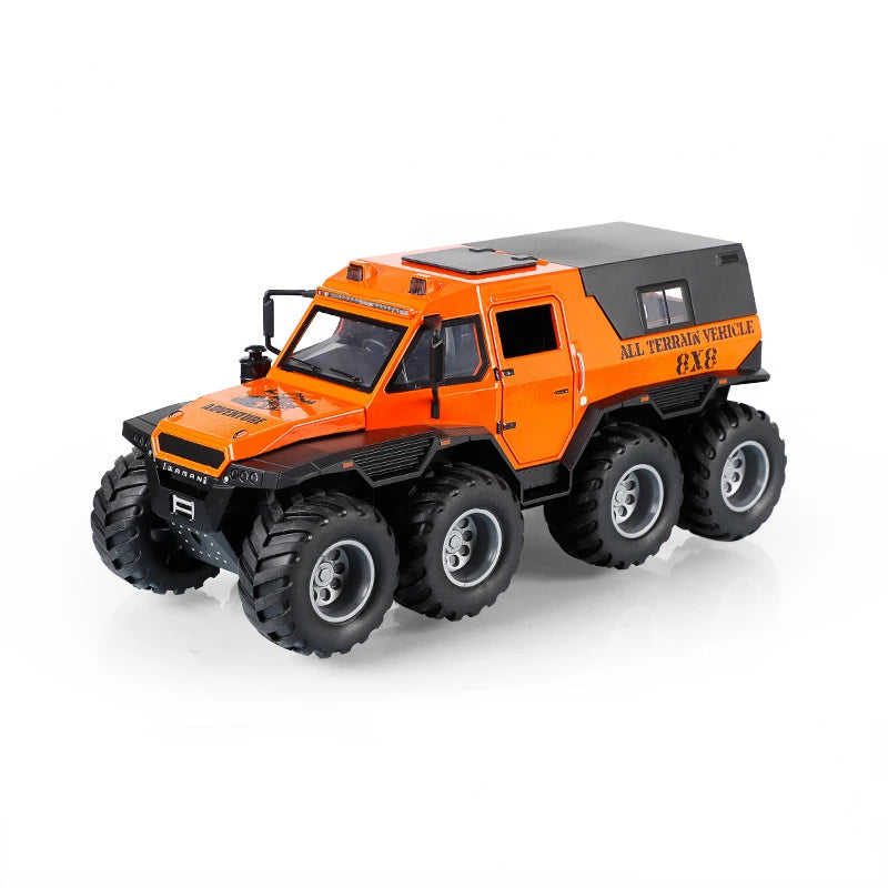 1:24 Alloy Car Model Russian Avtoros Shaman 8*8 Diecasts Off-road Vehicle with Light Sound Pull Back Function SUV for Boy Gifts