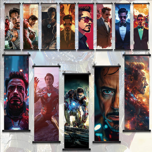 The Avengers Movie Hanging Scroll Poster I-Iron Man Wall Artwork Canvas Painting Print Home Decoration Decor HD Wallpaper Gift