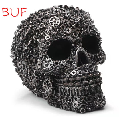 BUF résine vis engrenage Style mécanique crâne décoratif artisanat ornement décor à la maison Statue Halloween décoration Sculpture