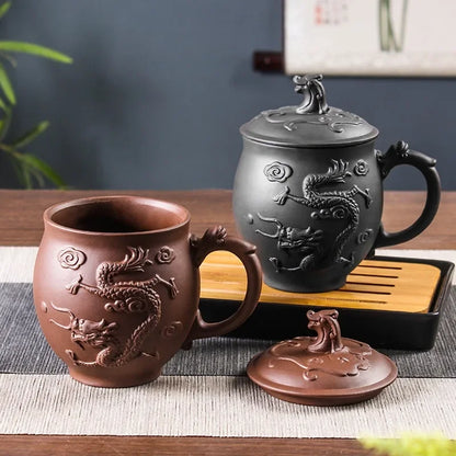 Purple Clay Teapots Chinese Kung Fu Tea Set Master Hand Carved Teapot with Tea Infuser Green Tea Filter Kettle Tea Accessories
