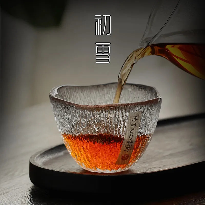 1pc 160ml Heat-resistant Glass Tea Cup Rain Drop Cup Transparent Glass Drinking Japanese Kung Fu Tea Set Wine Glass