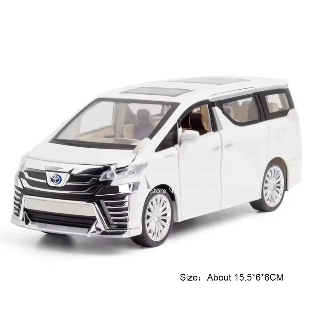 1:32 Scale Alloy Alphard Vellfire Toys Cars Models 6 Doors Opened MPV Toys Wheel Pull Back Vehicles for Boyfriend Festival Gifts