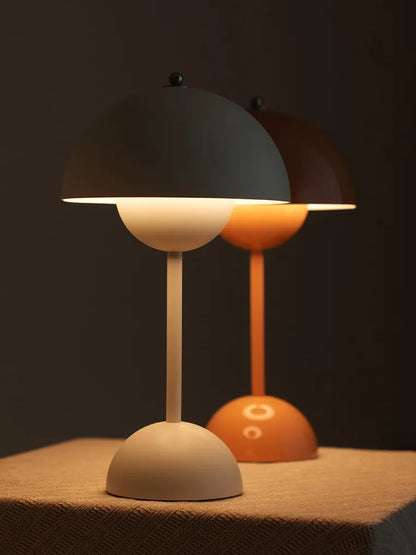 Nordic Retro Mushroom Table lamp with USB Plug Touch Control Desk Lamp Home Bedroom Bedside Night Light LED  Table lamp