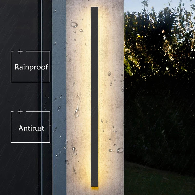 IP65 Waterproof Outdoor Wall Lamp Long Strip LED Wall Lamp Aluminum Sconce Light for Garden Villa Porch 90-260v LED Sconce Lamp