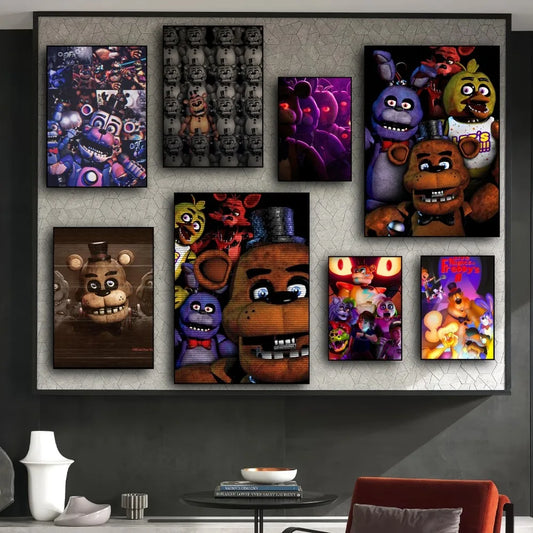 Five N-Nights at F-Freddys Poster Prints Wall Pictures Living Room Home Decoration