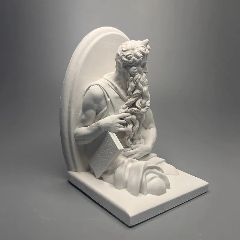 Moses Figure Sculpture Artwork Plaster Desktop Ornaments Senior Niche Gifts Modern Home Decoration Luxury Elegant Room Ornaments