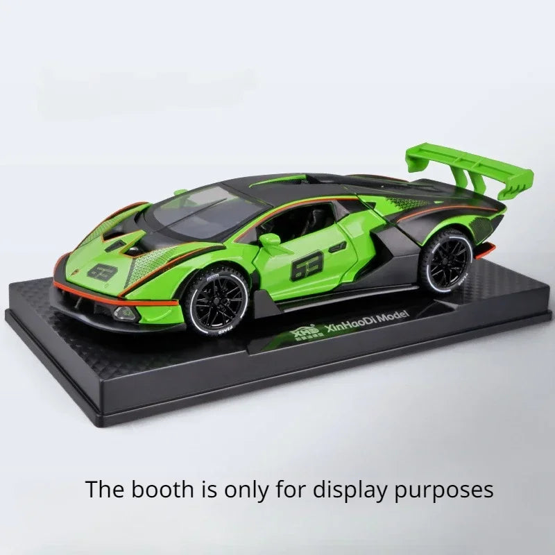 1:32 Scale Lambor SCV12 Alloy Car Toy Metal Diecast Model Vehicle with Light Sound Pull Back Function Sport Car for Boy Gifts