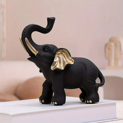 Elephant decoration, wall art shelf decoration decorated elephant gifts, handmade collector's edition wood grain elephant figuri