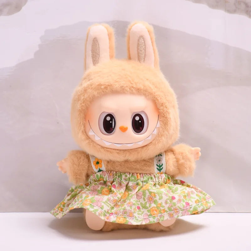 Second generation labubuBU sitting party vinyl blind box LABUBU holiday clothes cute skirt instead of baby clothes cute.