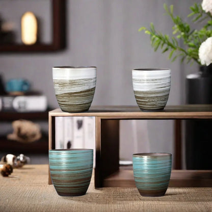 350ml hand-painted large capacity ceramic retro creative kiln change master cup tea cup coffee cup wheat tea cup