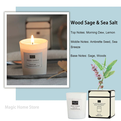 50g Smokeless Scented Aromatic Candles Creative Glass Cup Natural Soy Wax Scented Candles Home Decorative Candle Guest Gifts