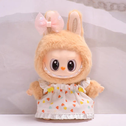 Second generation labubuBU sitting party vinyl blind box LABUBU holiday clothes cute skirt instead of baby clothes cute.