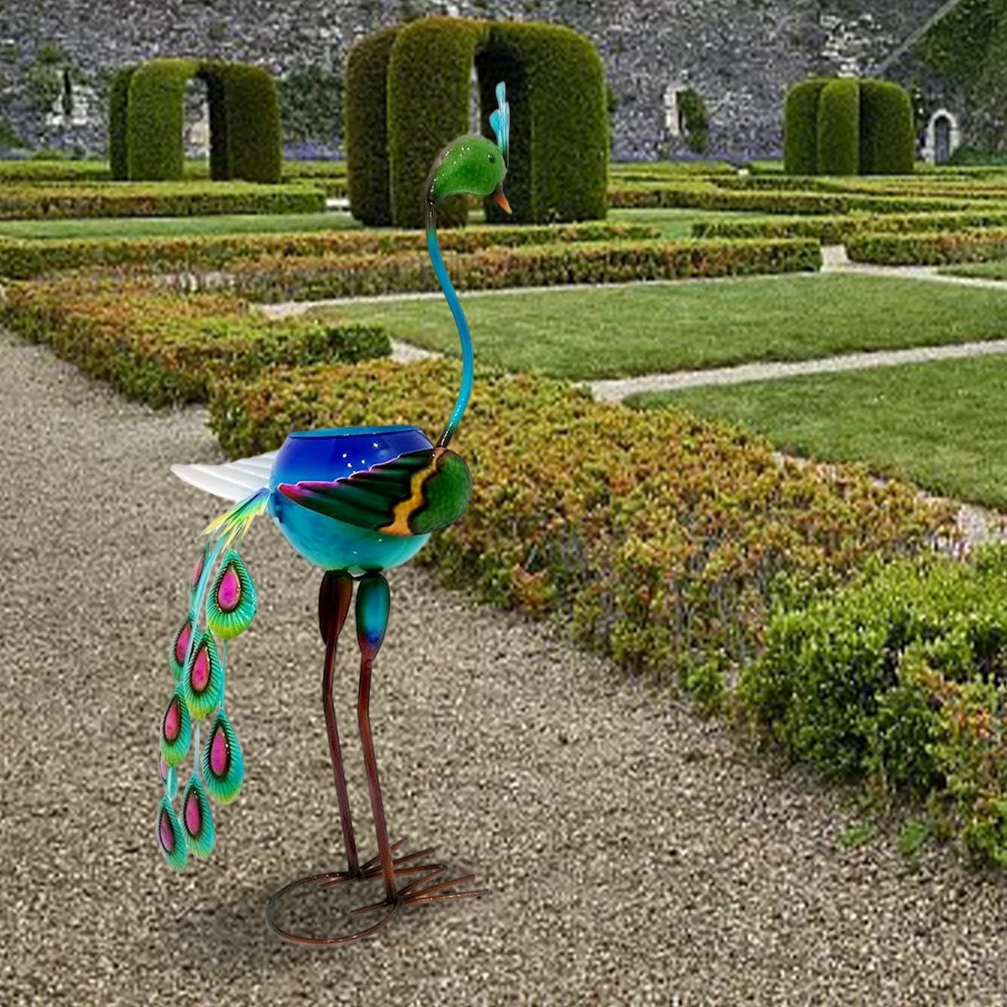 Garden Peacock Crane Fire Bird Figurines Flower Pot Clearance For Outdoor Statues Yard Patio Ornaments Decorative