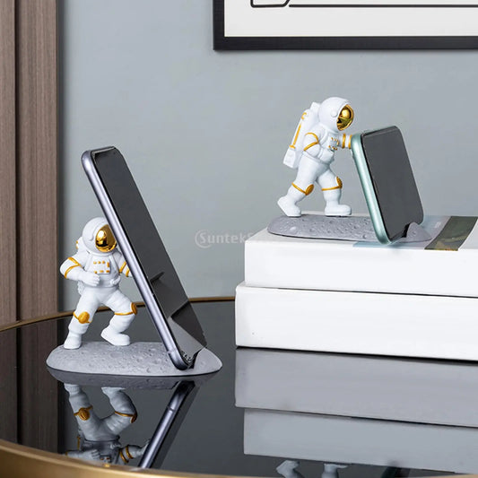 Support de téléphone d'astronaute drôle, pour bureau, table de nuit, décoration de maison, support de téléphone décoratif de bureau