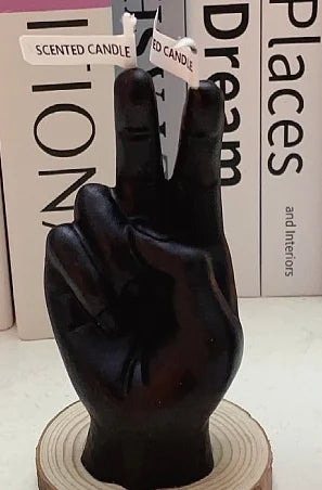Home decoration ornaments victory gesture finger shaped scented candles funny guest gift candles modern creative birthday gifts